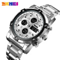 SKMEI 1389 Stainless Steel Quartz Watch Men 50M Waterproof Dual Time Zone china Watch